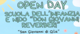 Open Day Scuola dell'infanzia e Nido " Don Giovanni Reverberi" San Giovanni di Q.la