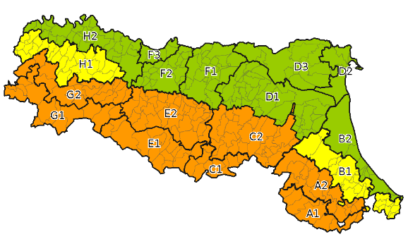 Allerta meteo arancione per  il 20 e 21 novembre