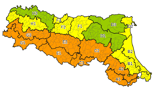 Allerta meteo arancione per il 22 novembre