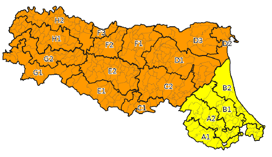 Allerta meteo arancione per domenica 8 settembre